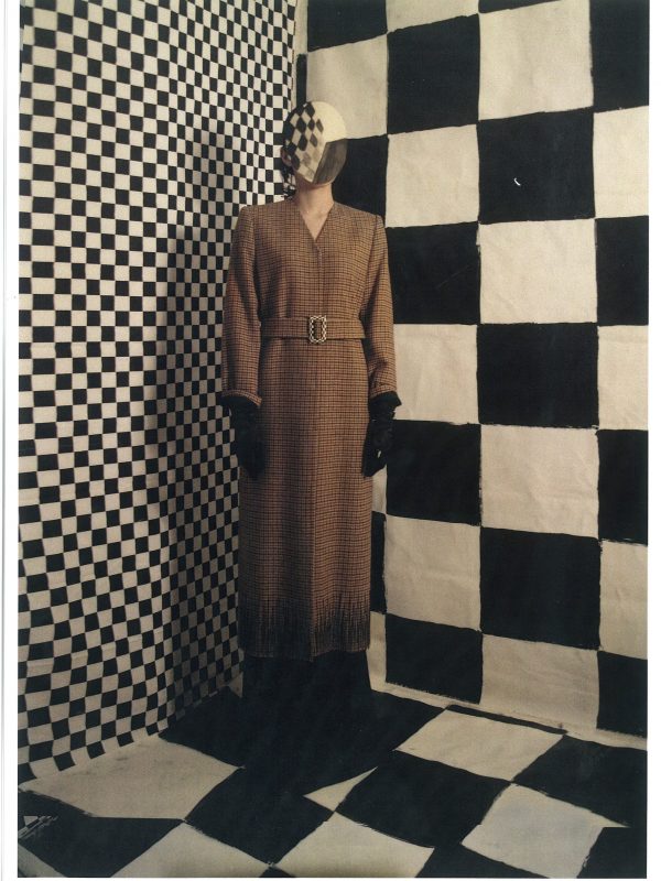 CLASSIC No_6 Metal fringed Check Long coat