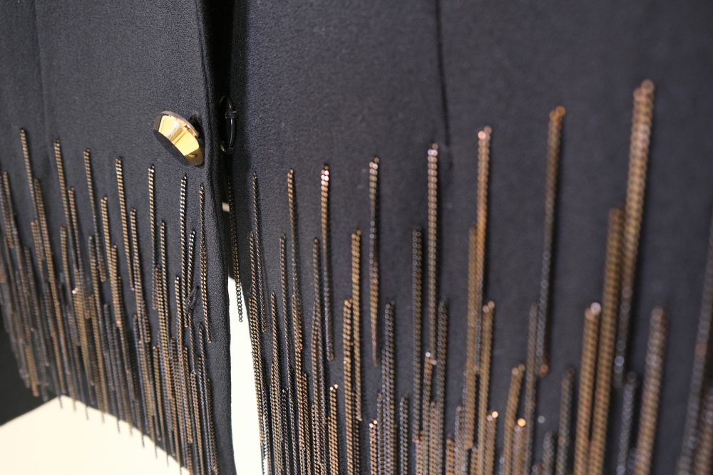 CLASSIC No_5 Black Metal-fringed Tailored Jacket