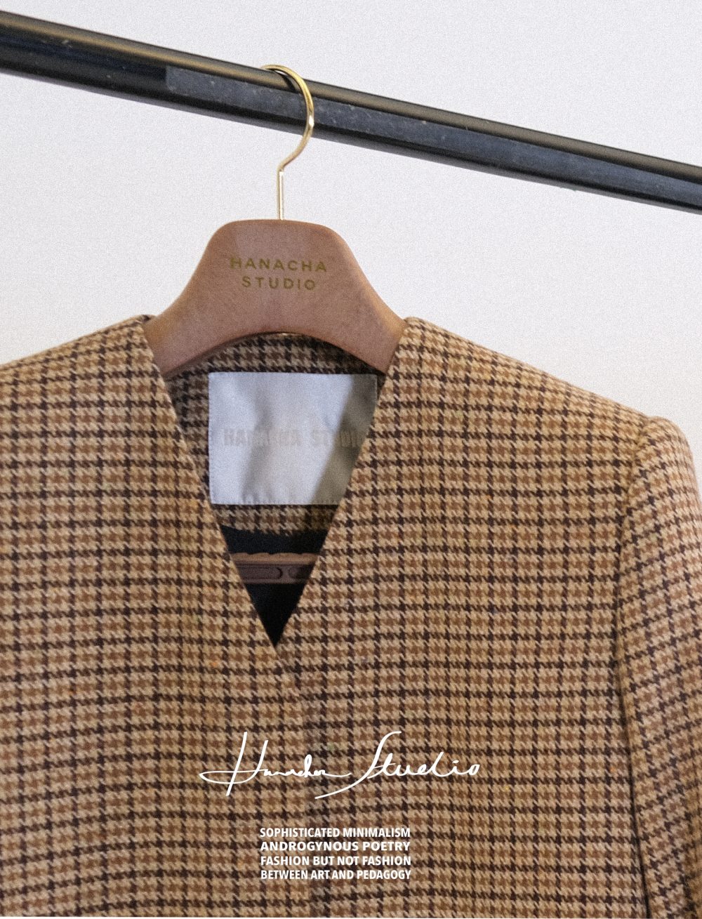 CLASSIC No_6 Metal fringed Check Long coat
