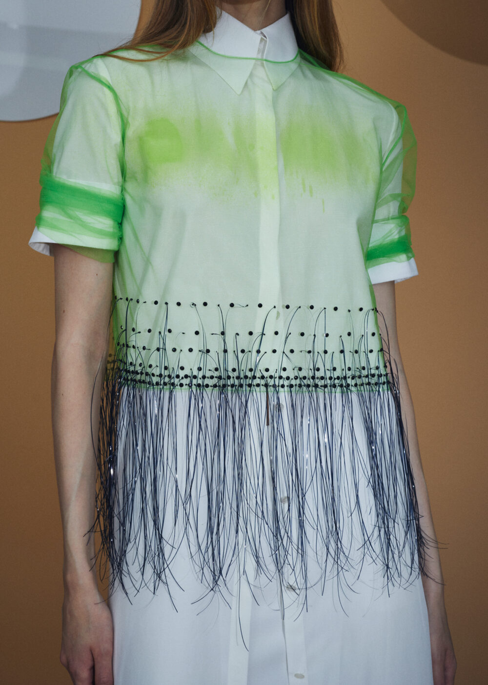 [Special Craftsmanship]Swarovsky Embroidery Fringed Chemise