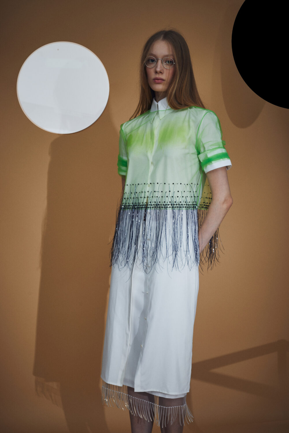 [Special Craftsmanship]Swarovsky Embroidery Fringed Chemise