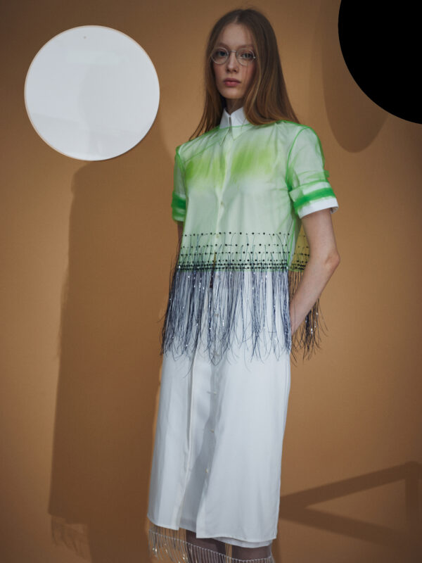 [Special Craftsmanship]Swarovsky Embroidery Fringed Chemise